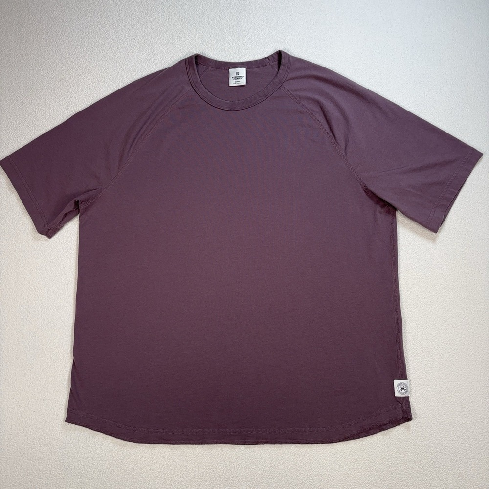 Reigning Champ Lightweight Raglan T-Shirt Mens XL Mauve Purple Cotton Curved-Hem